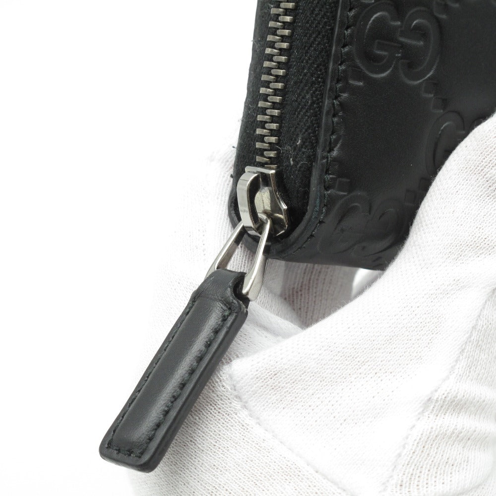 GUCCI グッチ グッチシマ GG ラウンドファスナー長財布 ジップアラウンドウォレット 307987 型押しレザー 革 ブラック 箱付き