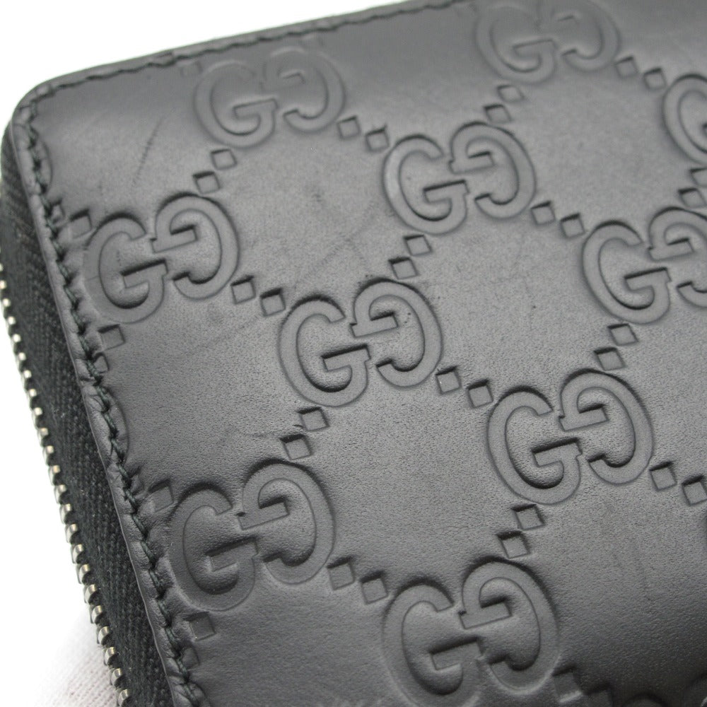 GUCCI グッチ グッチシマ GG ラウンドファスナー長財布 ジップアラウンドウォレット 307987 型押しレザー 革 ブラック 箱付き