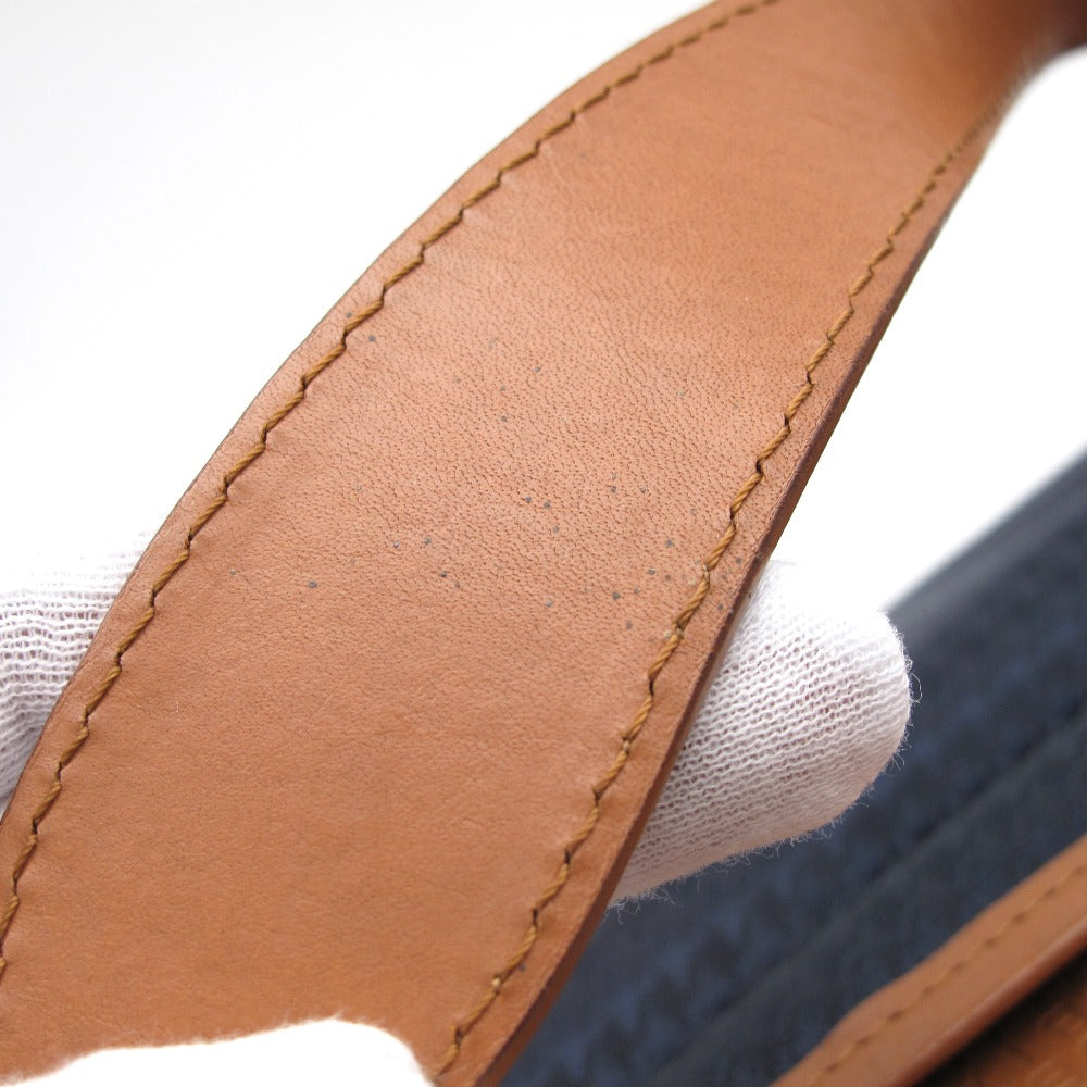Orobianco オロビアンコ Men'sBigi メンズビギ 2WAY ショルダーバッグ クロスボディ 斜め掛け 肩掛け コラボ 別注 千鳥格子 ロゴ ナイロン レザー ネイビー ブラウン
