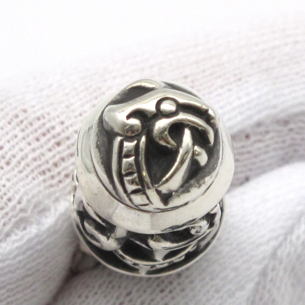 CHROME HEARTS クロムハーツ ケルティック ローラー ペンダント ネックレス レザーブレード 革紐 スクロール ボロチップ Ag SV シルバー 925 アクセサリー 箱
