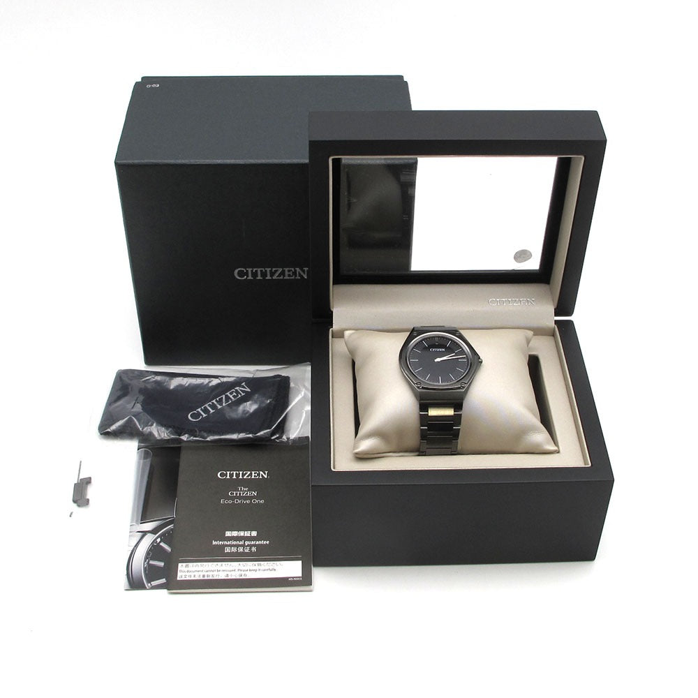CITIZEN シチズン 腕時計 エコドライブ ワン AR5064-57E T027156 黒文字盤 ソーラー 美品
