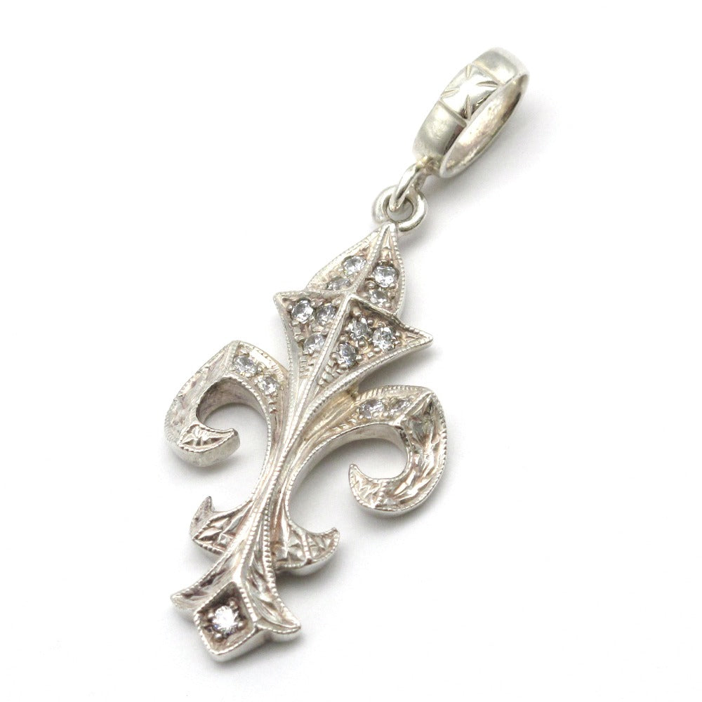 Loree Rodkin ローリーロドキン ペンダントトップ ヘッド チャーム ネックレス フルールドリス 百合の紋章 フレア Ag SV SILVER シルバー 925 ジルコニア アクセサリー メンズ