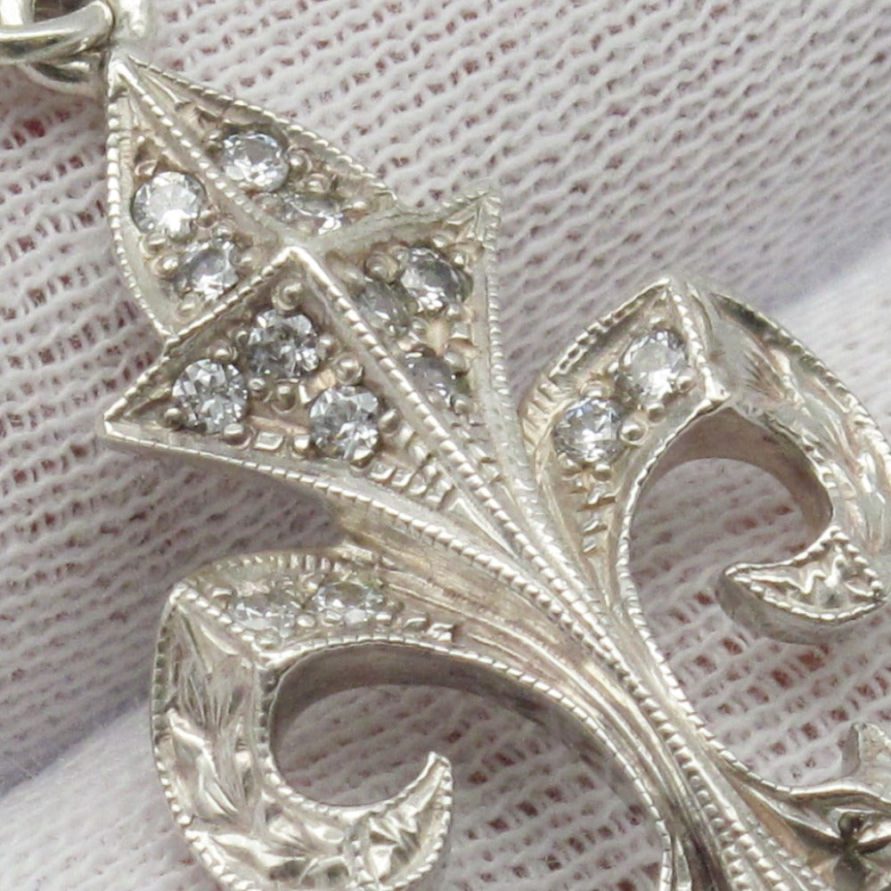 Loree Rodkin ローリーロドキン ペンダントトップ ヘッド チャーム ネックレス フルールドリス 百合の紋章 フレア Ag SV SILVER シルバー 925 ジルコニア アクセサリー メンズ