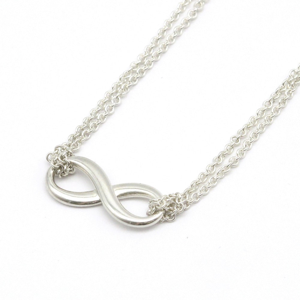 TIFFANY&Co. ティファニー インフィニティ ネックレス ペンダント ダブルチェーン Ag SV SILVER シルバー 925 レディース アクセサリー