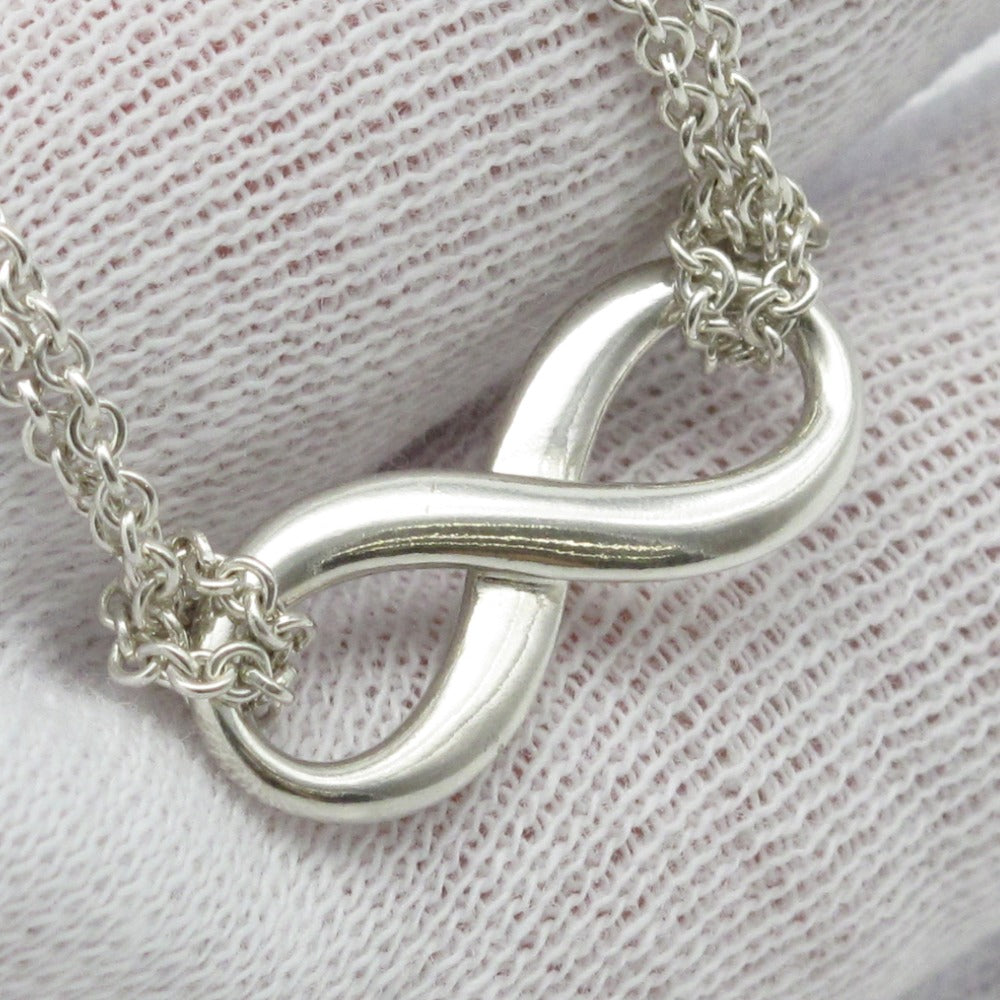TIFFANY&Co. ティファニー インフィニティ ネックレス ペンダント ダブルチェーン Ag SV SILVER シルバー 925 レディース アクセサリー