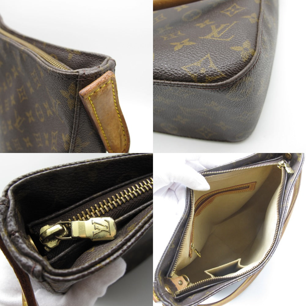 LOUIS VUITTON ルイ・ヴィトン ルーピングGM モノグラム M51145 ショルダーバッグ コーティングキャンバス レザー ブラウン レディース