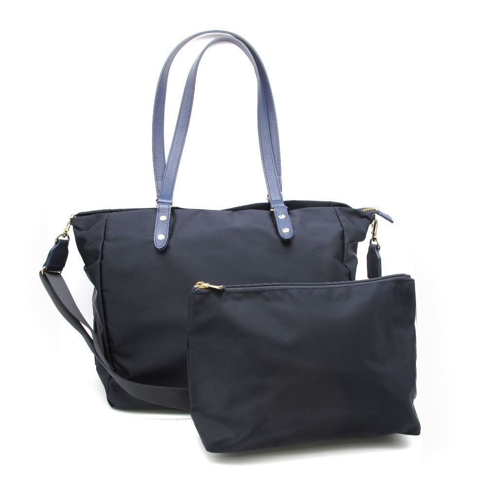 russet ラシット 2WAY トートバッグ ショルダーバッグ クロスボディ 斜め掛け ポシェット 2点セット ナイロン ネイビー レディース