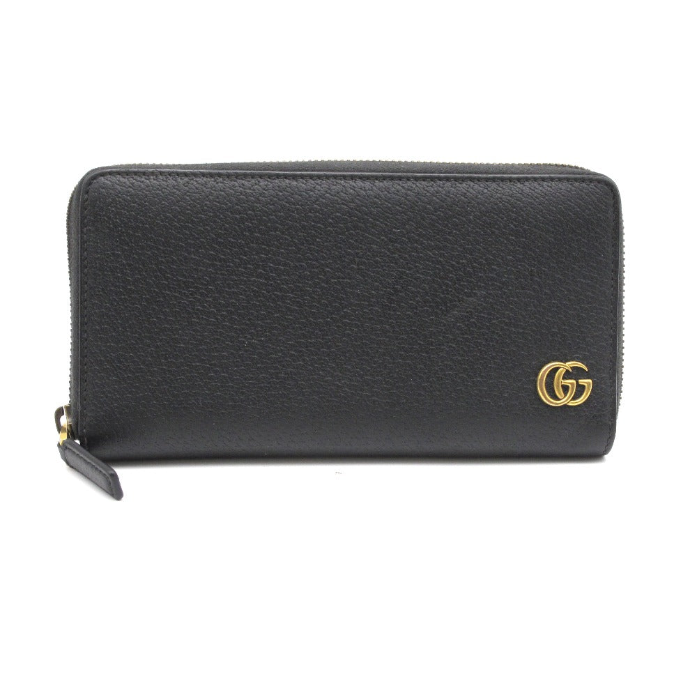 GUCCI グッチ GGマーモント ラウンドファスナー長財布 ジップアラウンドウォレット 428736 レザー ブラック
