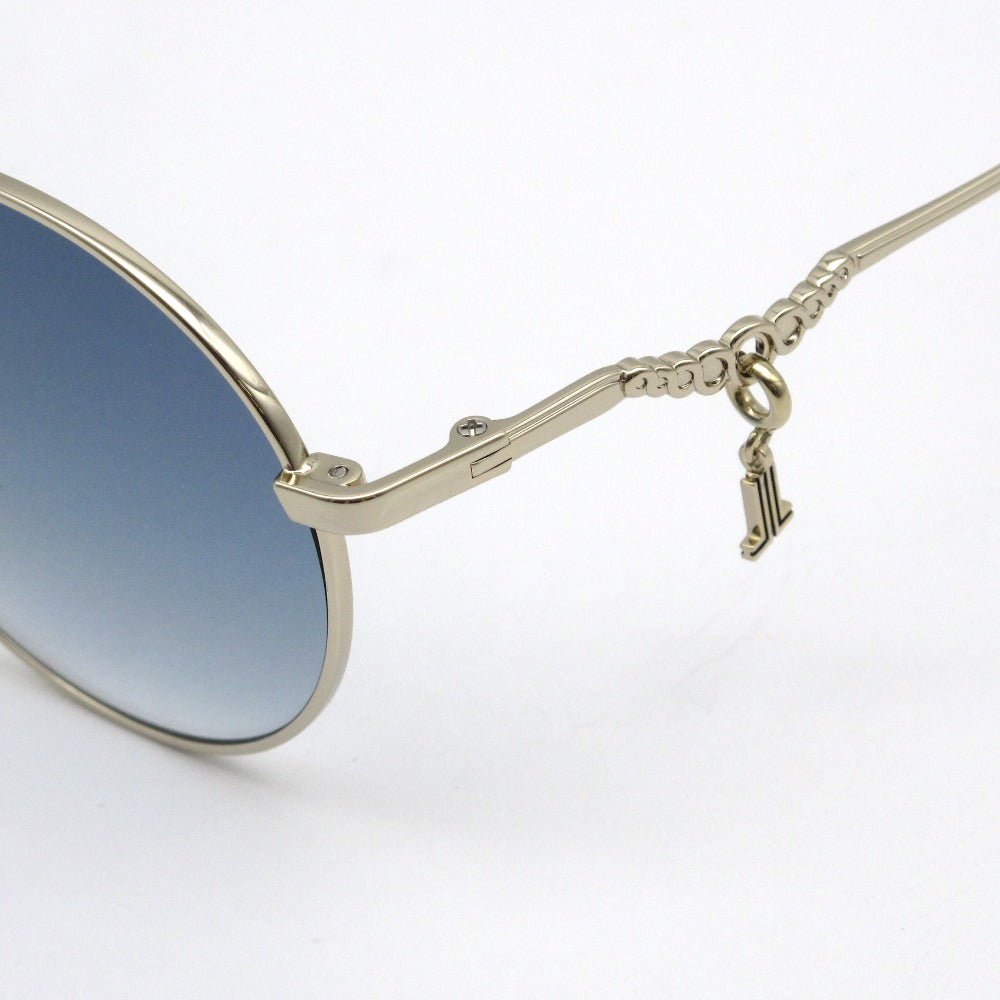 LANVIN en Bleu ランバンオンブルー サングラス SLB011J ラウンド メタル UVカット アジアンフィット ロゴチャーム 53 19 145 ブルー ケース付き レディース アイウェア 眼鏡 未使用品