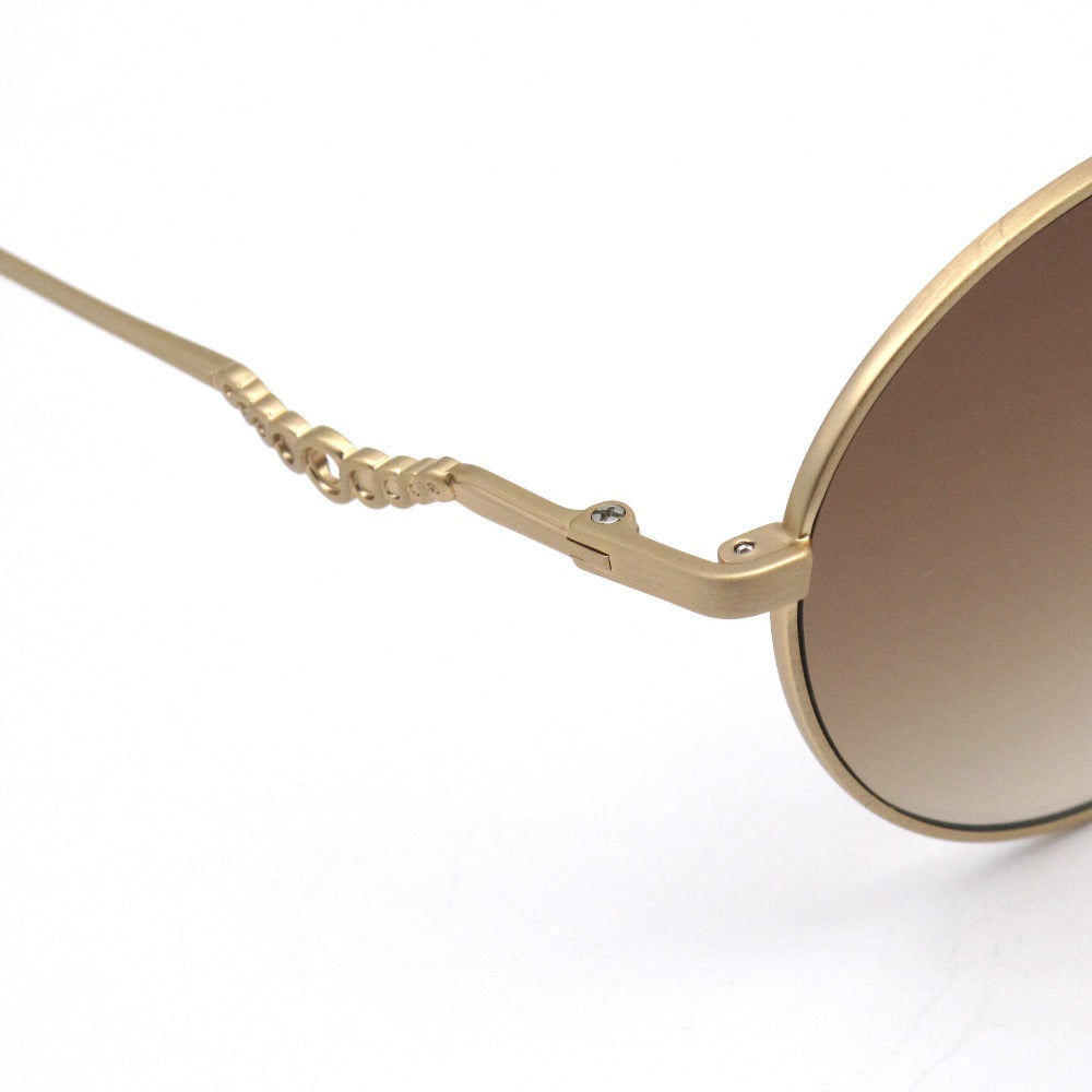 LANVIN en Bleu ランバンオンブルー サングラス SLB011J ラウンド メタル UVカット アジアンフィット ロゴチャーム 53 19 145 ブラウン ケース付き レディース アイウェア 眼鏡 未使用品