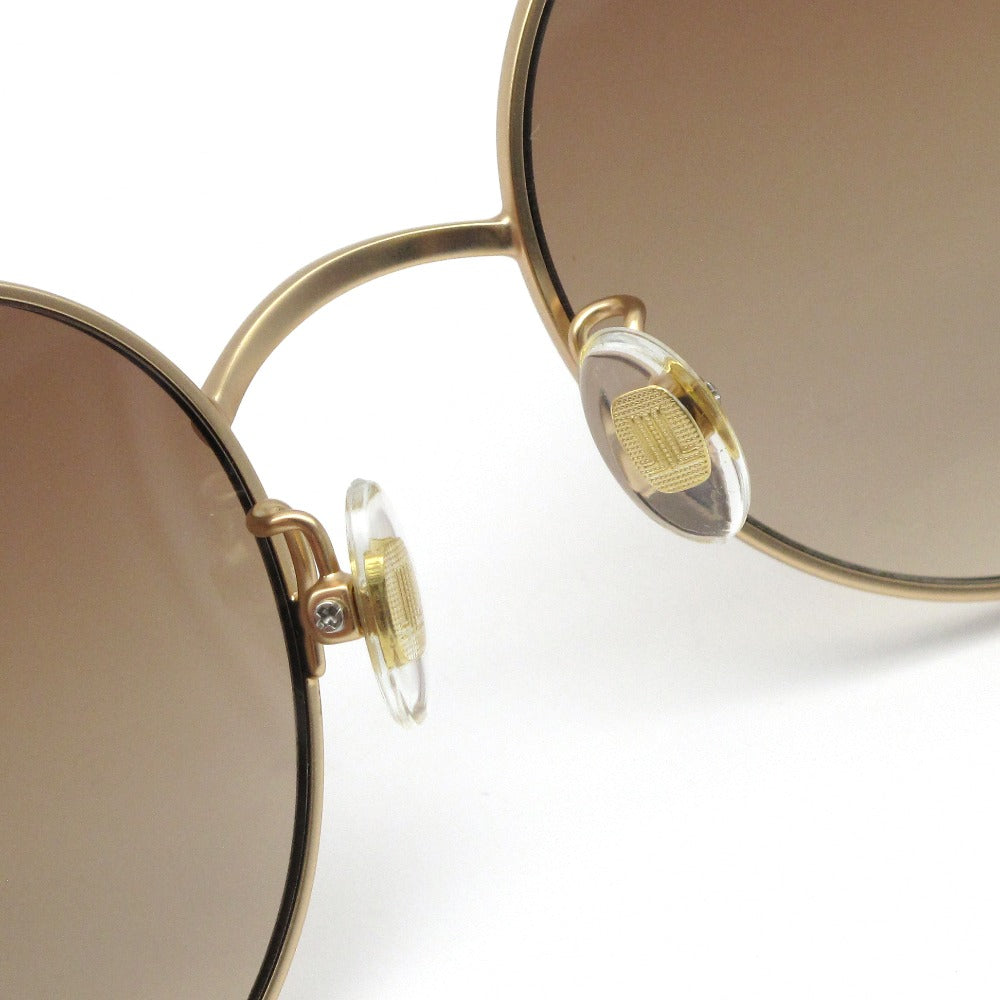 LANVIN en Bleu ランバンオンブルー サングラス SLB011J ラウンド メタル UVカット アジアンフィット ロゴチャーム 53 19 145 ブラウン ケース付き レディース アイウェア 眼鏡 未使用品