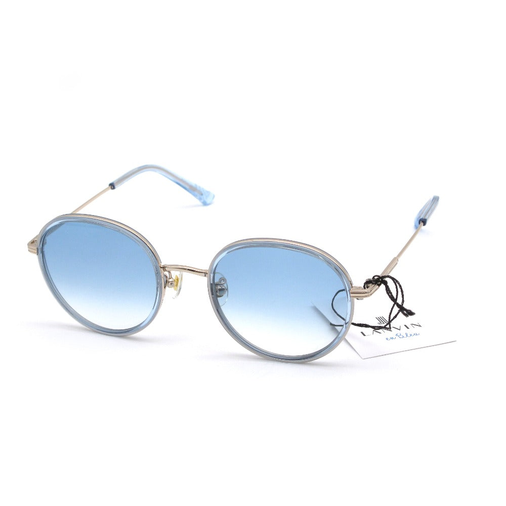 LANVIN en Bleu ランバンオンブルー サングラス SLB010J UVカット アジアンフィット ボストンシェイプ ブルー 51 22  140 ケース付き レディース アイウェア 眼鏡 未使用品