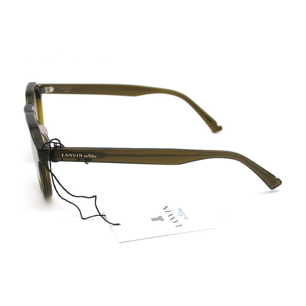 LANVIN en Bleu ランバンオンブルー サングラス SLB007J UVカット アジアンフィット オリーブ ブラウン 48 21 140 レディース アイウェア 眼鏡 ケース付き 未使用品