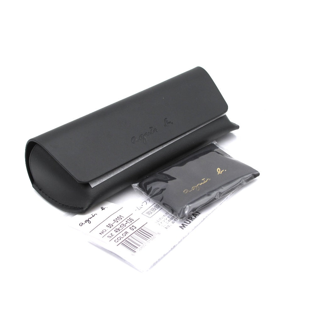 agnes b. アニエスベー メガネ フレーム 50-0101 03 ボストン オーバル 49 18 135 ワインレッド ケース付き アイウェア サングラス レディース 未使用品