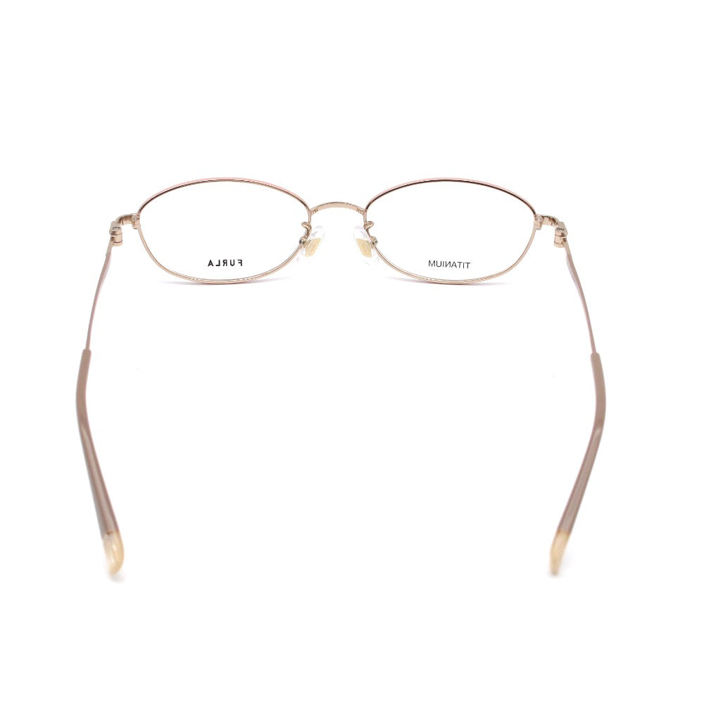 Furla フルラ メガネ フレーム VFU610J チタン オーバル 0F47 ヌーディーピンク 52 17 138 ケース付き アイウェア サングラス レディース 未使用品