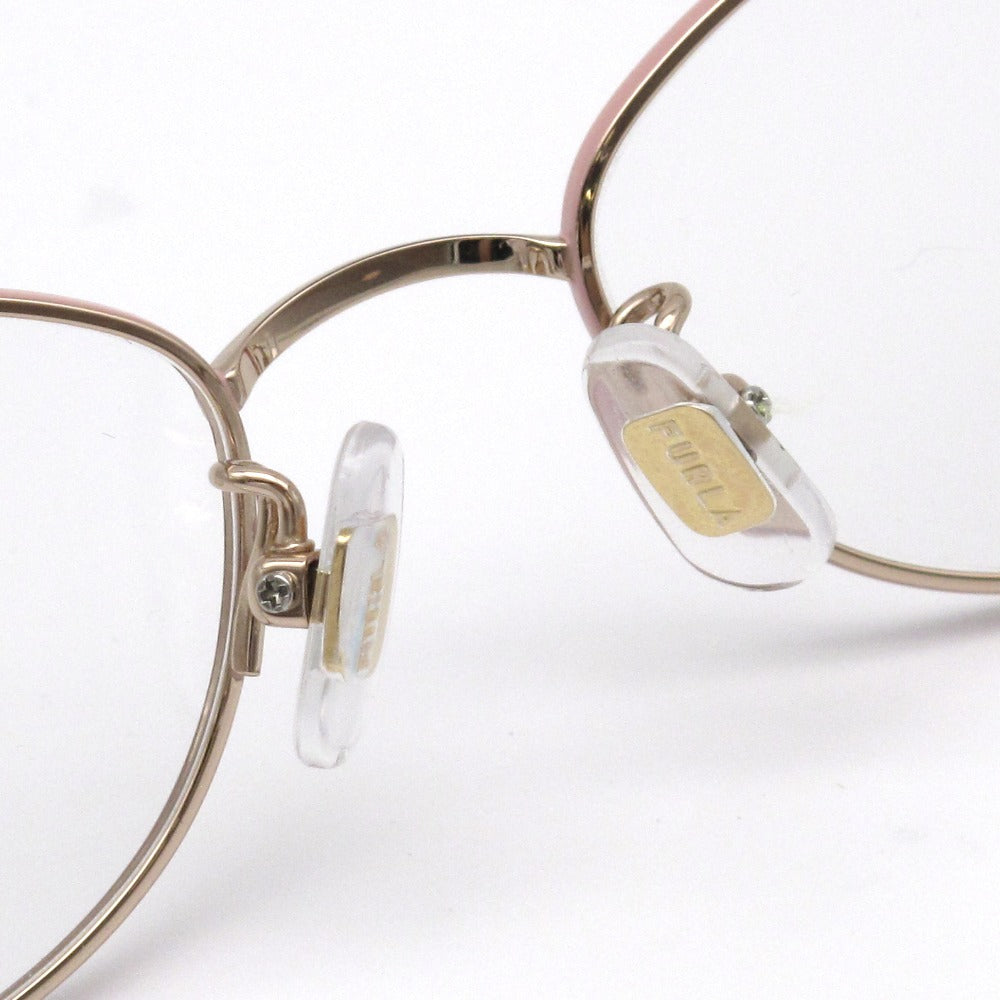 Furla フルラ メガネ フレーム VFU610J チタン オーバル 0F47 ヌーディーピンク 52 17 138 ケース付き アイウェア サングラス レディース 未使用品