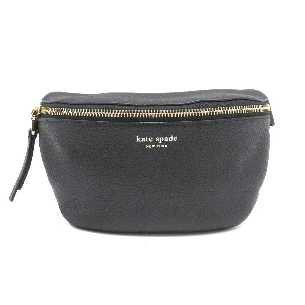 Kate Spade ケイトスペード ボディバッグ ベルトバッグ ウエストポーチ ヒップバッグ レザー ブラック PXRUA366 レディース 美品