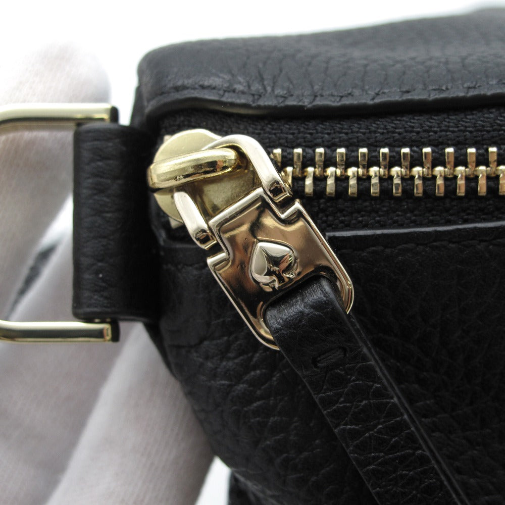 Kate Spade ケイトスペード ボディバッグ ベルトバッグ ウエストポーチ ヒップバッグ レザー ブラック PXRUA366 レディース 美品