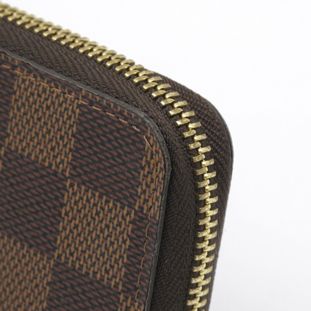 LOUIS VUITTON ルイ・ヴィトン ポルトフォイユ クレマンス ダミエ ローズバレリーヌ N41626 ラウンドファスナー長財布 ジッピーウォレット PVC レザー ブラウン ピンク レディース