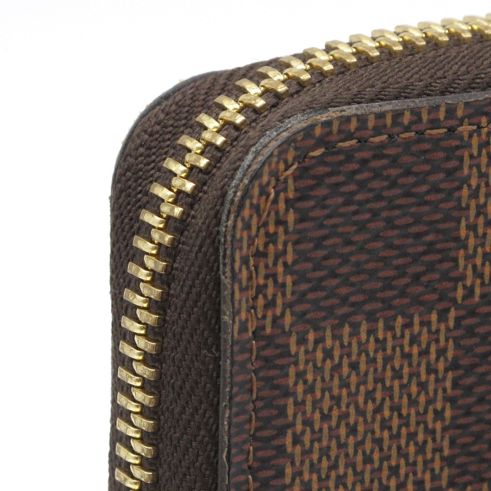LOUIS VUITTON ルイ・ヴィトン ポルトフォイユ クレマンス ダミエ ローズバレリーヌ N41626 ラウンドファスナー長財布 ジッピーウォレット PVC レザー ブラウン ピンク レディース