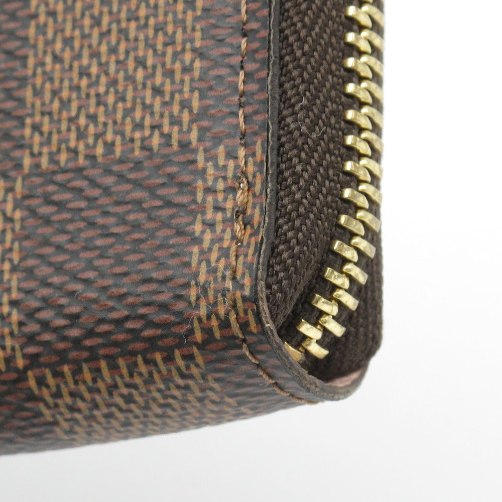 LOUIS VUITTON ルイ・ヴィトン ポルトフォイユ クレマンス ダミエ ローズバレリーヌ N41626 ラウンドファスナー長財布 ジッピーウォレット PVC レザー ブラウン ピンク レディース