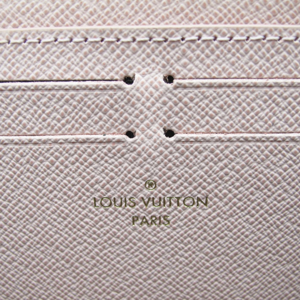 LOUIS VUITTON ルイ・ヴィトン ポルトフォイユ クレマンス ダミエ ローズバレリーヌ N41626 ラウンドファスナー長財布 ジッピーウォレット PVC レザー ブラウン ピンク レディース