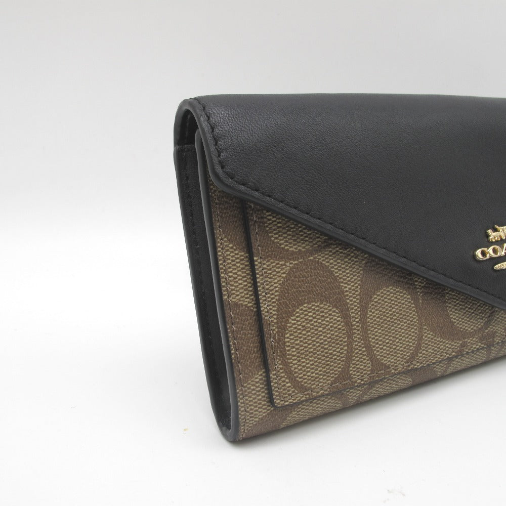 COACH コーチ 長財布 二つ折り フラップ型 シグネチャー ロングウォレット レディース