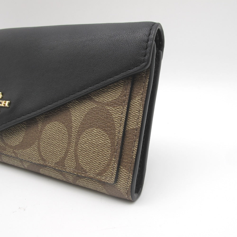 COACH コーチ 長財布 二つ折り フラップ型 シグネチャー ロングウォレット レディース