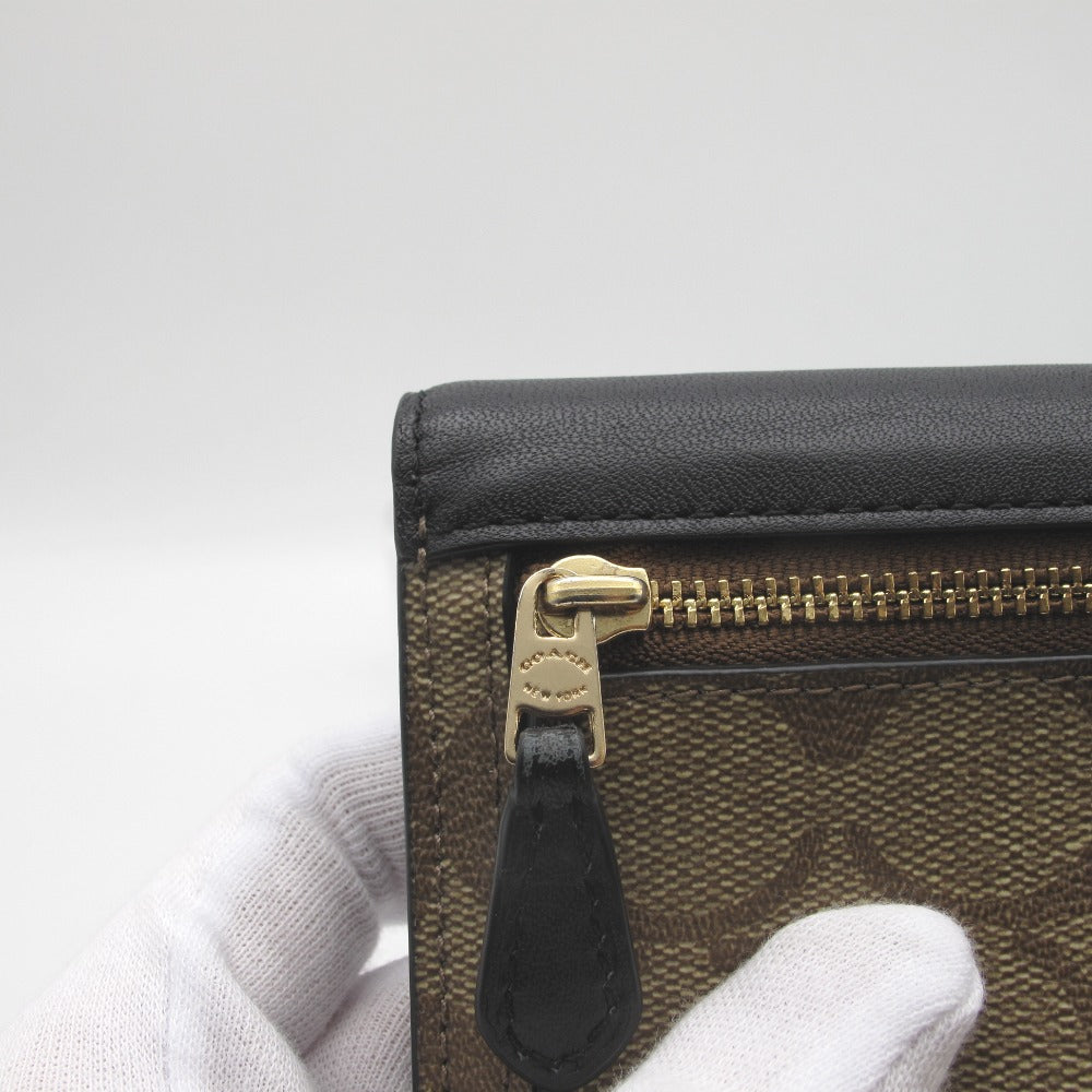 COACH コーチ 長財布 二つ折り フラップ型 シグネチャー ロングウォレット レディース