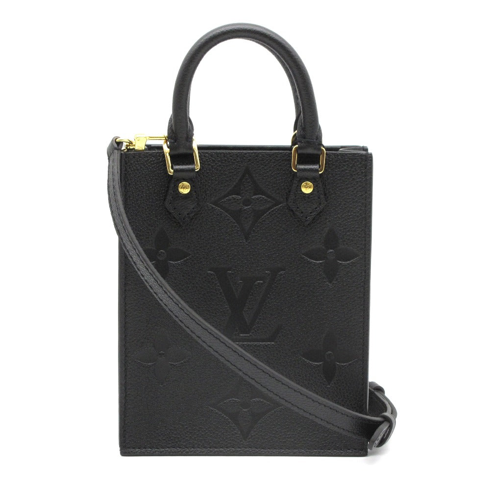 LOUIS VUITTON ルイ・ヴィトン プティット サックプラ モノグラム アンプラント M81417 2WAY ショルダーバッグ ハンドバッグ 斜め掛け ポシェット レザー ブラック レディース 新品同様