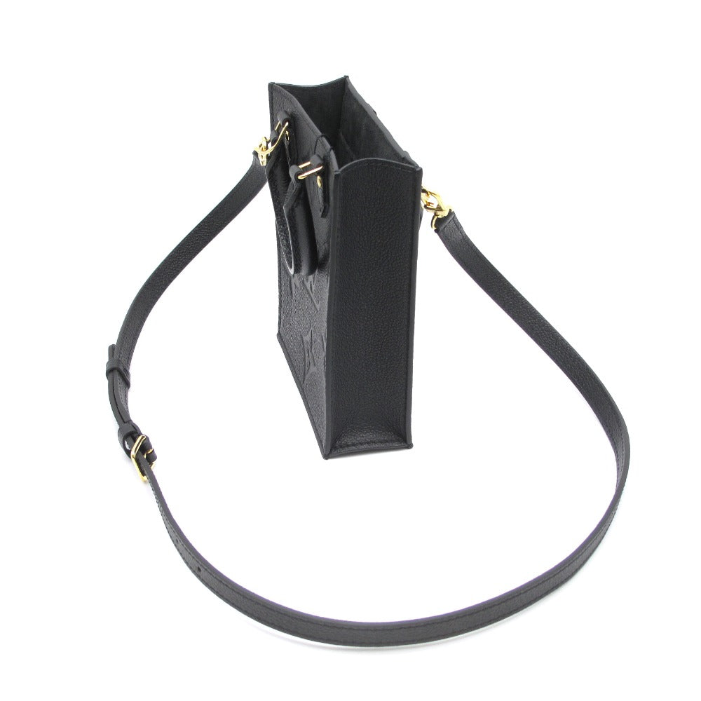 LOUIS VUITTON ルイ・ヴィトン プティット サックプラ モノグラム アンプラント M81417 2WAY ショルダーバッグ ハンドバッグ 斜め掛け ポシェット レザー ブラック レディース 新品同様