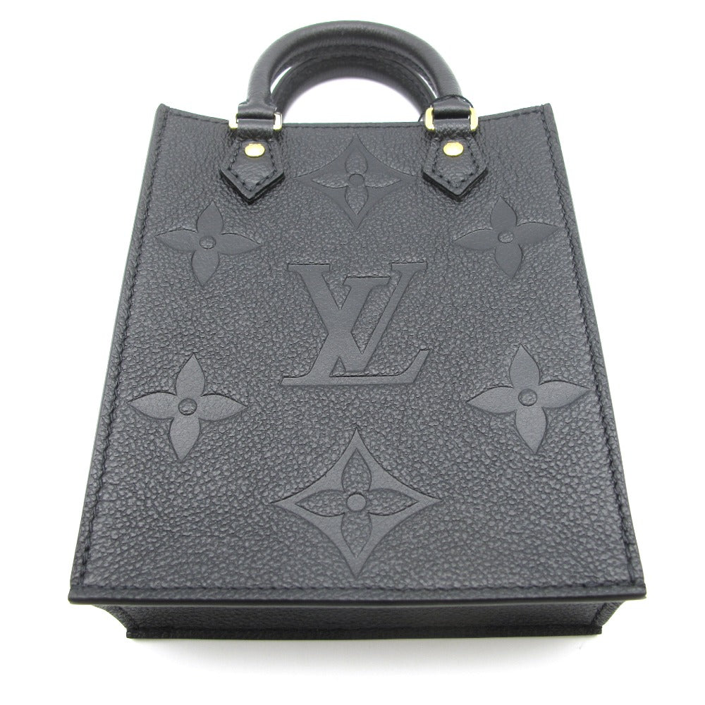 LOUIS VUITTON ルイ・ヴィトン プティット サックプラ モノグラム アンプラント M81417 2WAY ショルダーバッグ ハンドバッグ 斜め掛け ポシェット レザー ブラック レディース 新品同様
