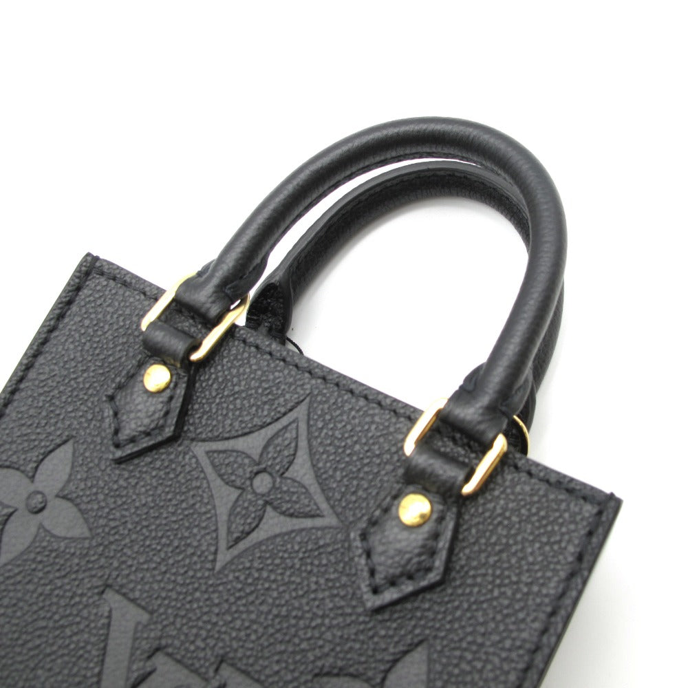 LOUIS VUITTON ルイ・ヴィトン プティット サックプラ モノグラム アンプラント M81417 2WAY ショルダーバッグ ハンドバッグ 斜め掛け ポシェット レザー ブラック レディース 新品同様