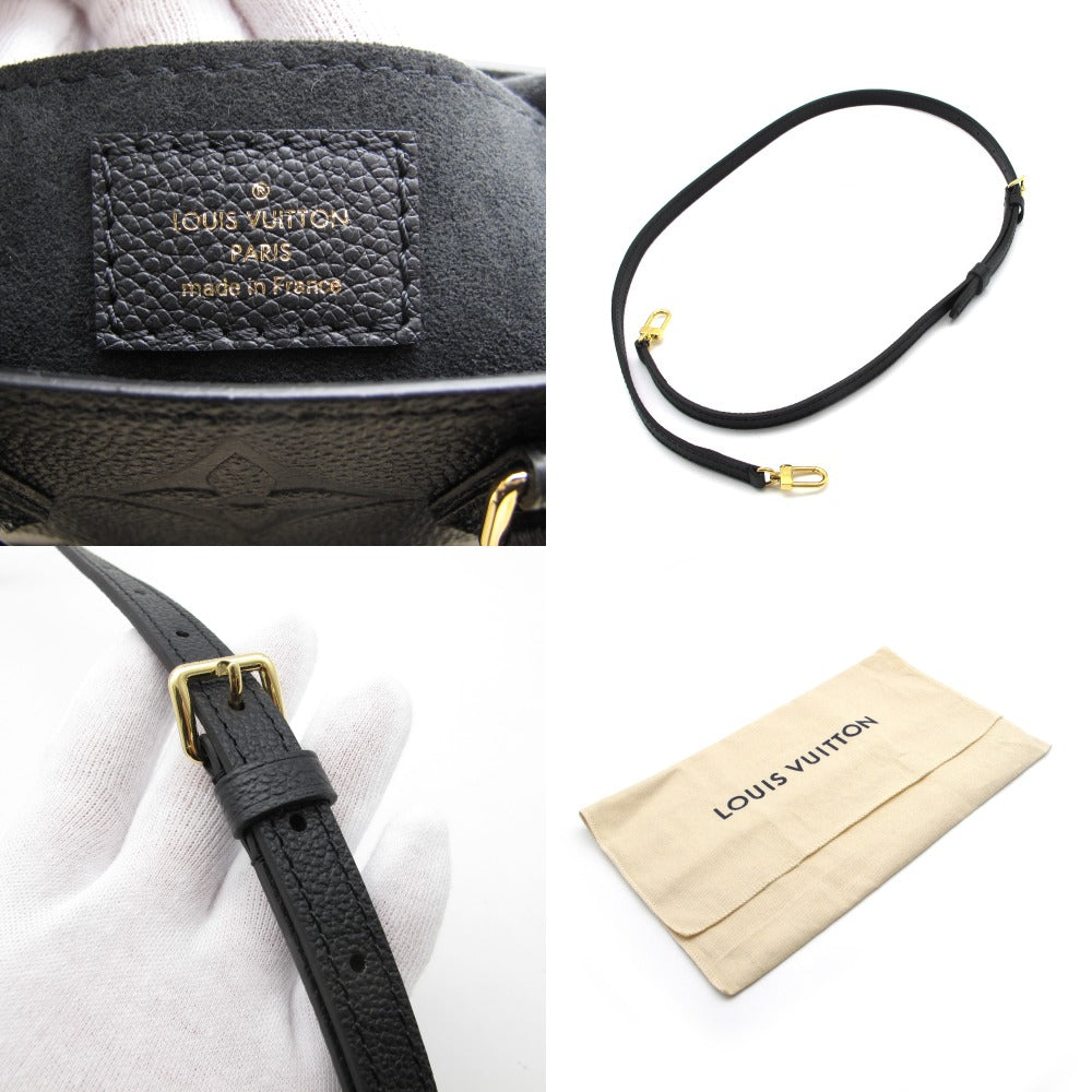 LOUIS VUITTON ルイ・ヴィトン プティット サックプラ モノグラム アンプラント M81417 2WAY ショルダーバッグ ハンドバッグ 斜め掛け ポシェット レザー ブラック レディース 新品同様