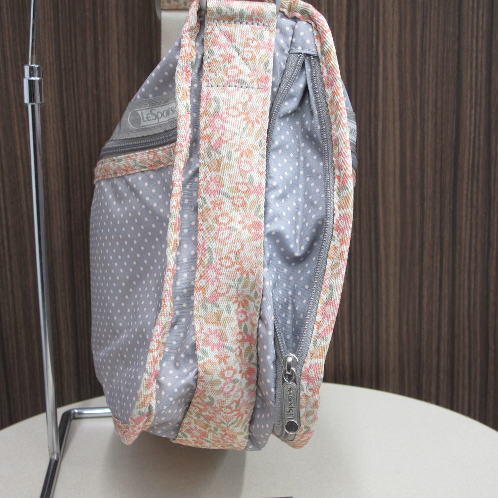 LeSportsac レスポートサック ショルダーバッグ 花柄 ドット柄 斜め掛け バッグインバッグ有 ナイロン レディース