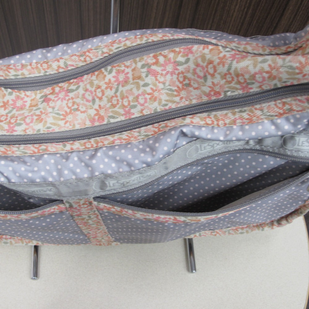 LeSportsac レスポートサック ショルダーバッグ 花柄 ドット柄 斜め掛け バッグインバッグ有 ナイロン レディース