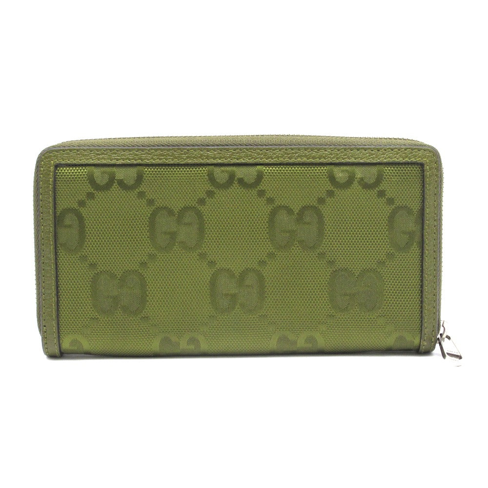 GUCCI グッチ 日本限定 ジップアラウンドウォレット 625576 GG ナイロン レザー フォレストグリーン ラウンドファスナー長財布 箱付き メンズ 美品