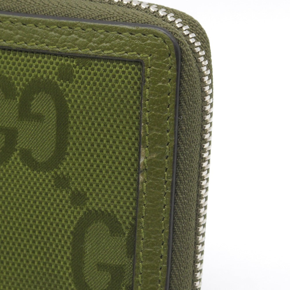 GUCCI グッチ 日本限定 ジップアラウンドウォレット 625576 GG ナイロン レザー フォレストグリーン ラウンドファスナー長財布 箱付き メンズ 美品