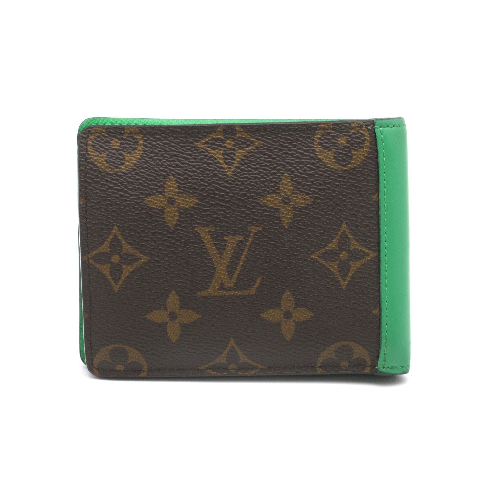 LOUIS VUITTON ルイ・ヴィトン ポルトフォイユ ミュルティプル モノグラム マカサー グリーン M81537 二つ折り札入れ 財布 ウォレット 小銭入れなし メンズ