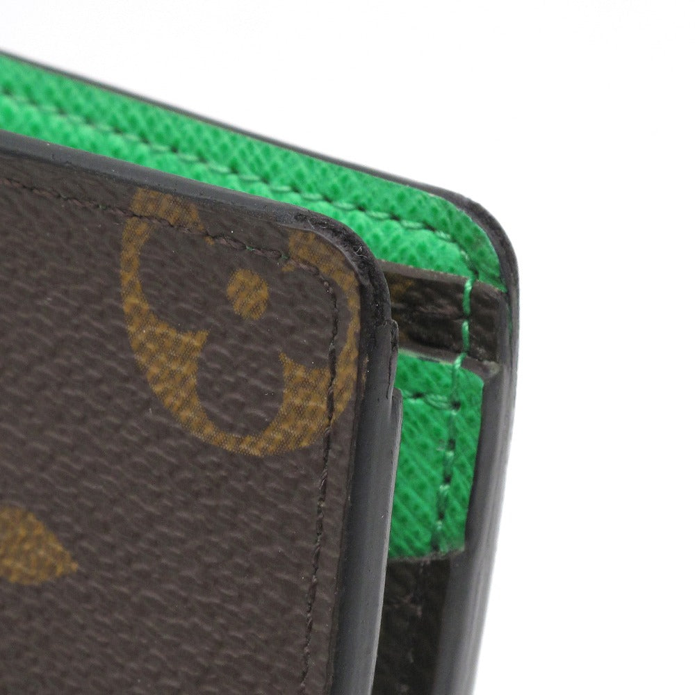 LOUIS VUITTON ルイ・ヴィトン ポルトフォイユ ミュルティプル モノグラム マカサー グリーン M81537 二つ折り札入れ 財布 ウォレット 小銭入れなし メンズ