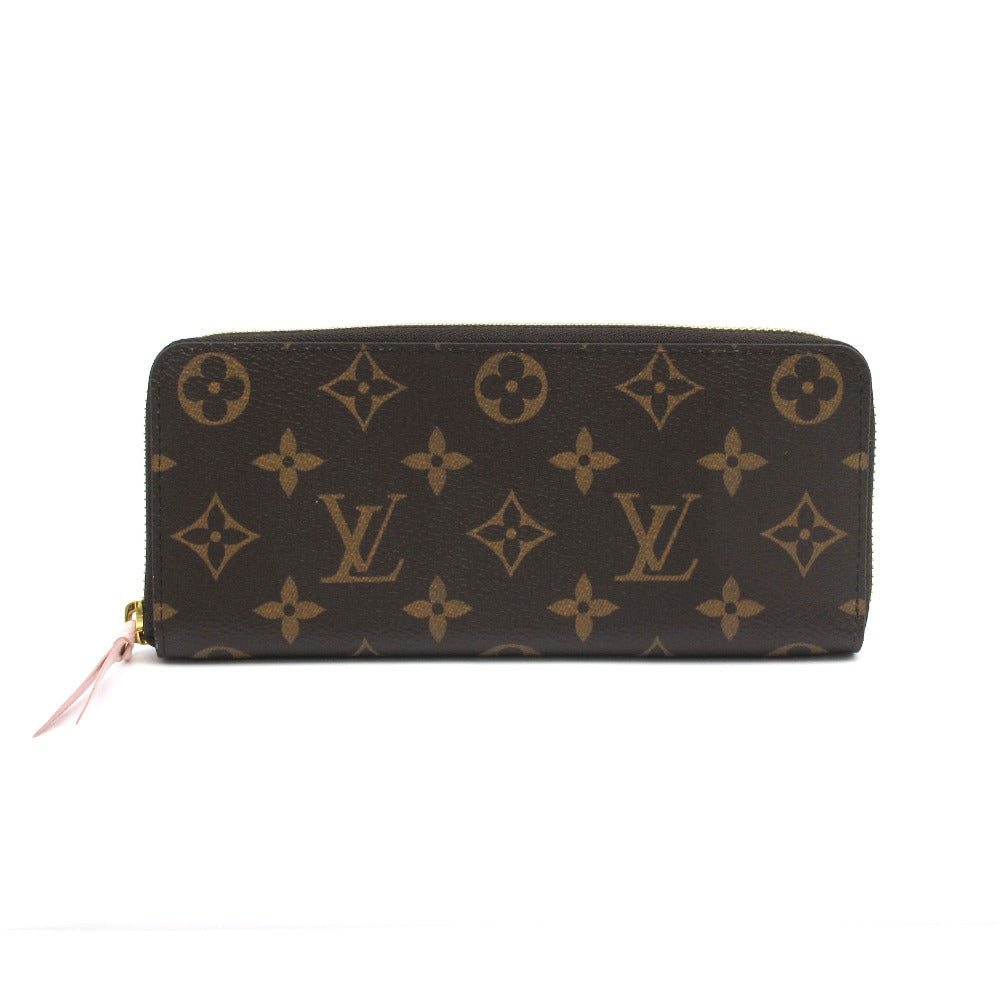 LOUIS VUITTON ルイ・ヴィトン ポルトフォイユ クレマンス モノグラム ローズバレリーヌ M61298 ラウンドファスナー長財布 ウォレット PVC レザー ブラウン ピンク レディース 未使用品