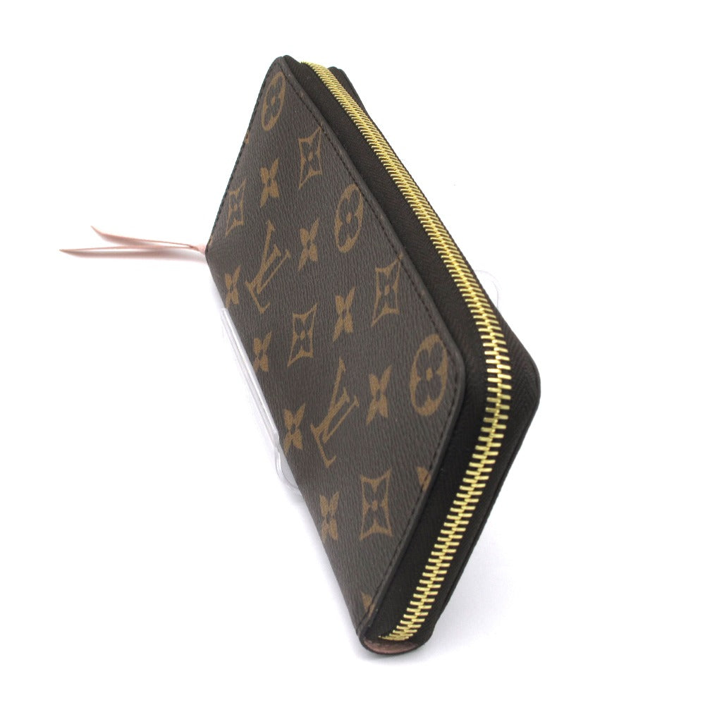 LOUIS VUITTON ルイ・ヴィトン ポルトフォイユ クレマンス モノグラム ローズバレリーヌ M61298 ラウンドファスナー長財布 ウォレット PVC レザー ブラウン ピンク レディース 未使用品
