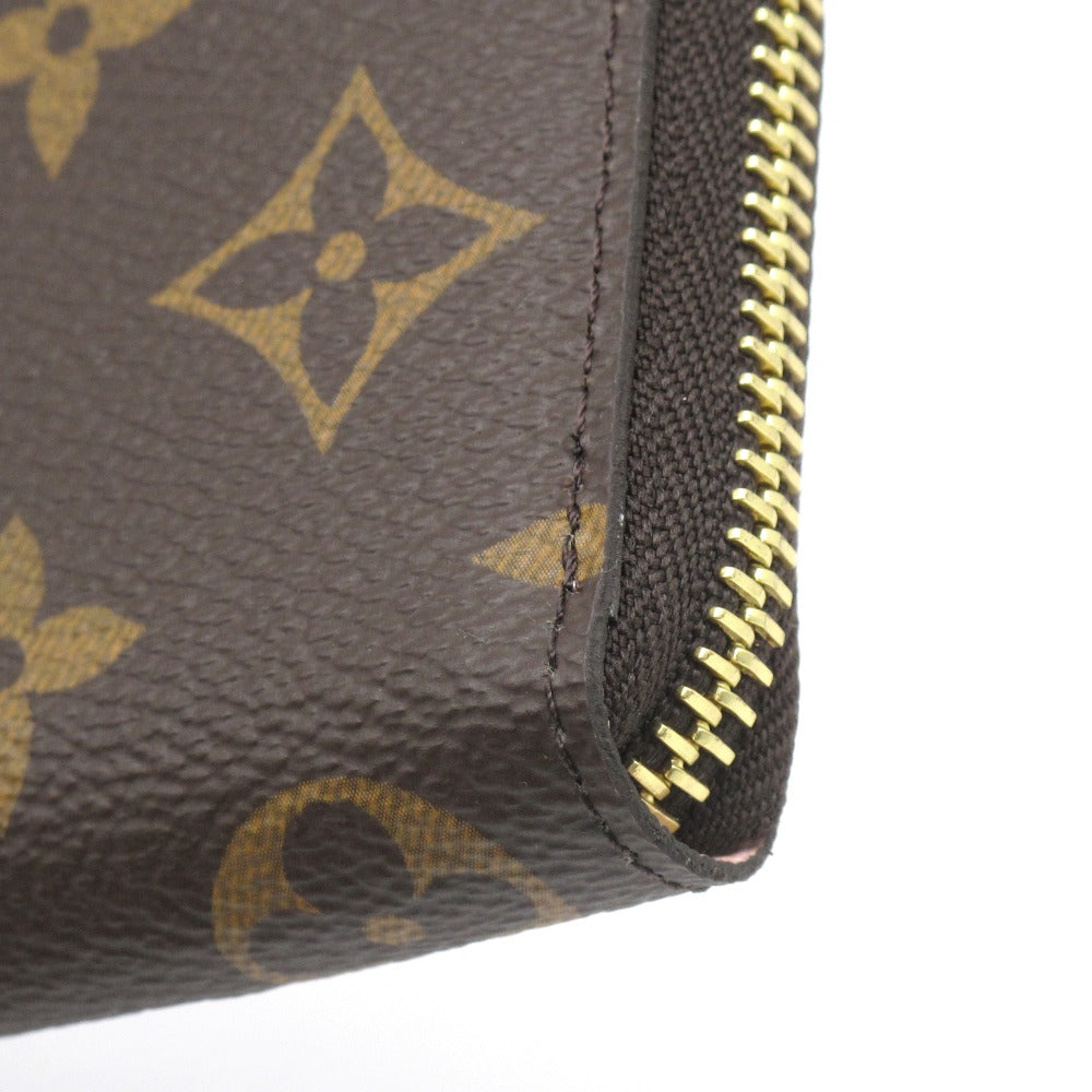 LOUIS VUITTON ルイ・ヴィトン ポルトフォイユ クレマンス モノグラム ローズバレリーヌ M61298 ラウンドファスナー長財布 ウォレット PVC レザー ブラウン ピンク レディース 未使用品