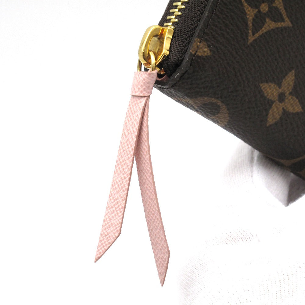 LOUIS VUITTON ルイ・ヴィトン ポルトフォイユ クレマンス モノグラム ローズバレリーヌ M61298 ラウンドファスナー長財布 ウォレット PVC レザー ブラウン ピンク レディース 未使用品