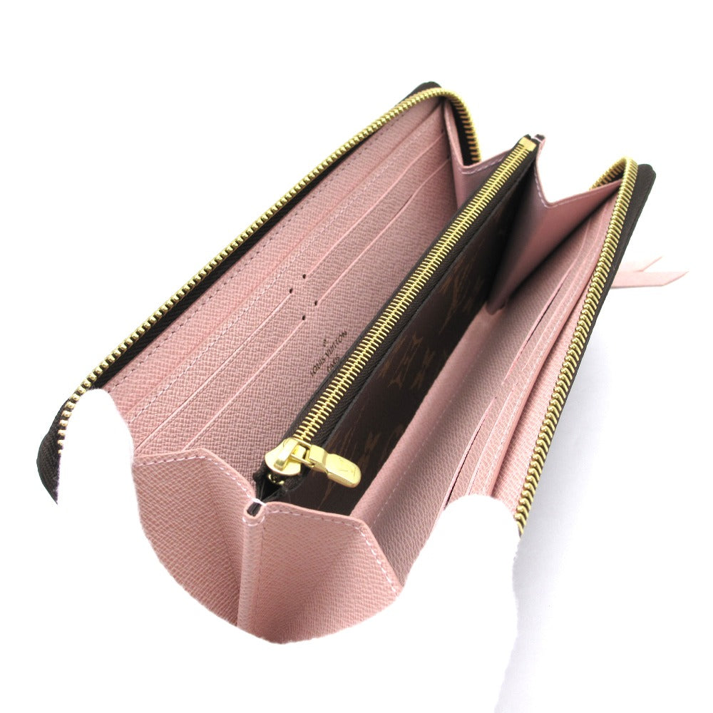 LOUIS VUITTON ルイ・ヴィトン ポルトフォイユ クレマンス モノグラム ローズバレリーヌ M61298 ラウンドファスナー長財布 ウォレット PVC レザー ブラウン ピンク レディース 未使用品