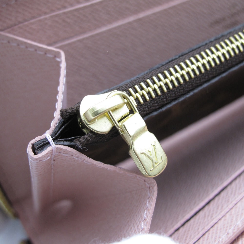 LOUIS VUITTON ルイ・ヴィトン ポルトフォイユ クレマンス モノグラム ローズバレリーヌ M61298 ラウンドファスナー長財布 ウォレット PVC レザー ブラウン ピンク レディース 未使用品