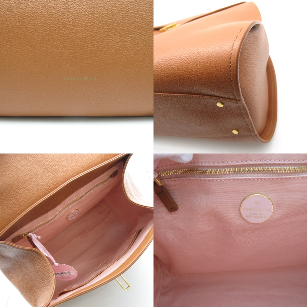 COCCINELLE コチネレ MARVIN 2WAY ハンドバッグ ショルダーバッグ レザー ブラウン レディース 未使用品