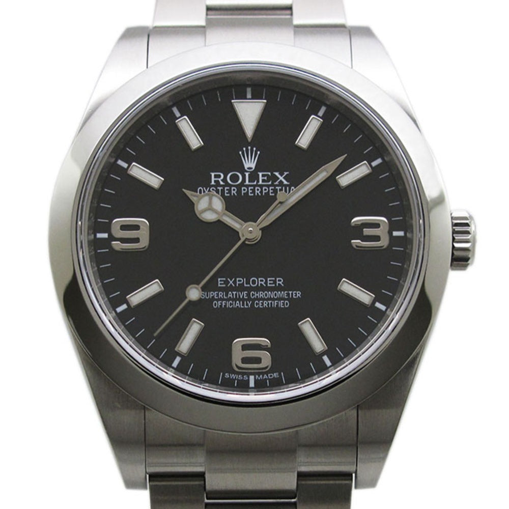 ROLEX ロレックス エクスプローラー1 Ref.214270 ランダム番 梨地バックル ブラックアウト 自動巻き