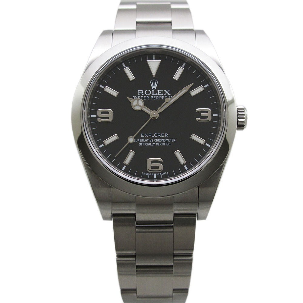 ROLEX ロレックス エクスプローラー1 Ref.214270 ランダム番 梨地バックル ブラックアウト 自動巻き