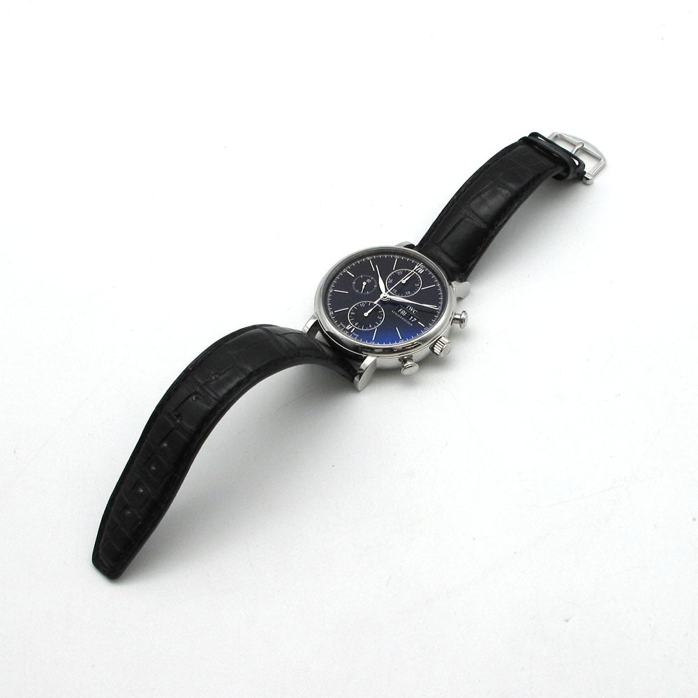 IWC SCHAFFHAUSEN アイダブリューシー シャフハウゼン 腕時計 ポートフィノ クロノグラフ IW391010 黒文字盤 自動巻き PORTOFINO